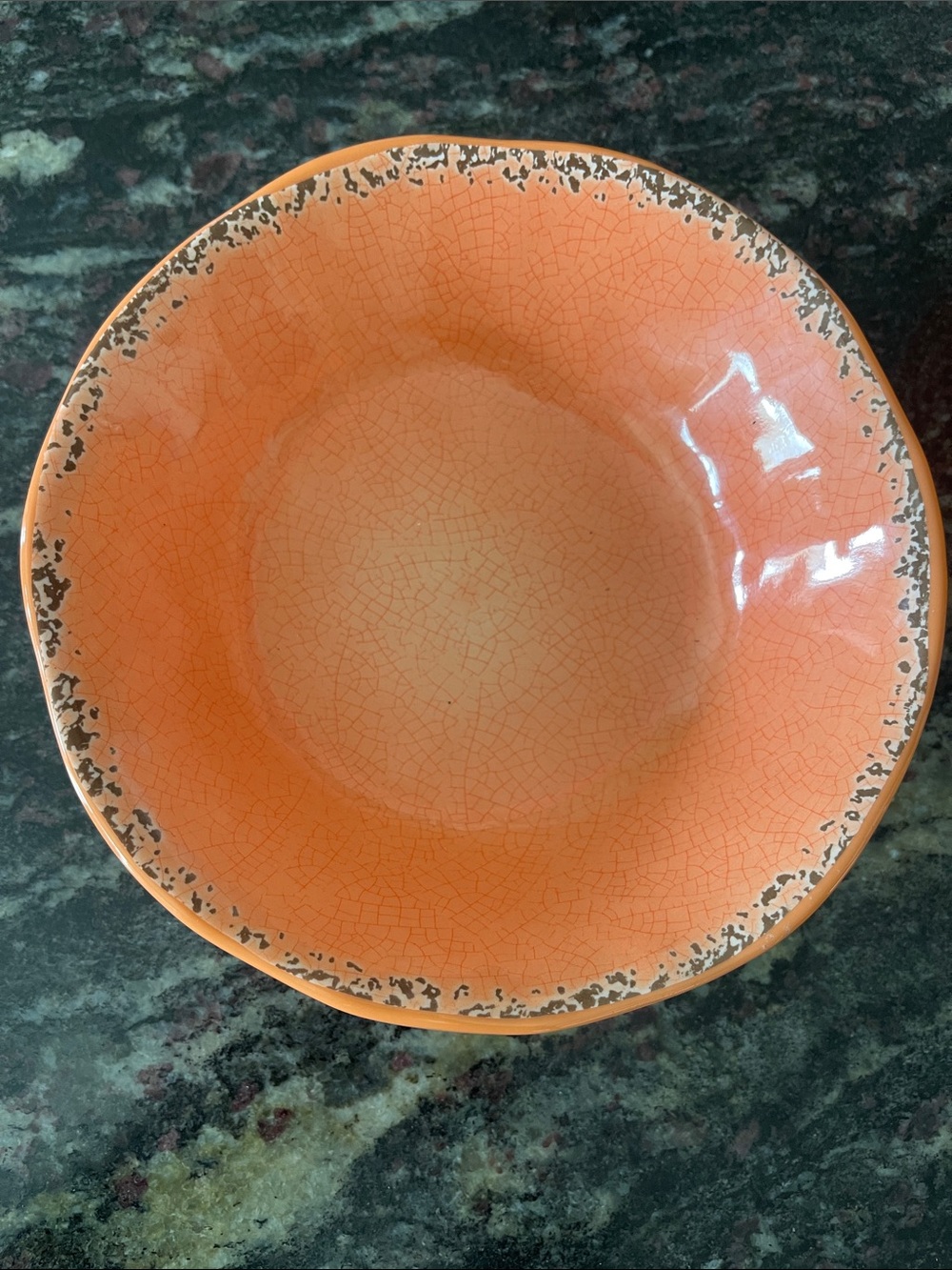 Tommy Bahama Orange Crackle-Glaze melamine small bowls set of 8 - Picture 2 of 7